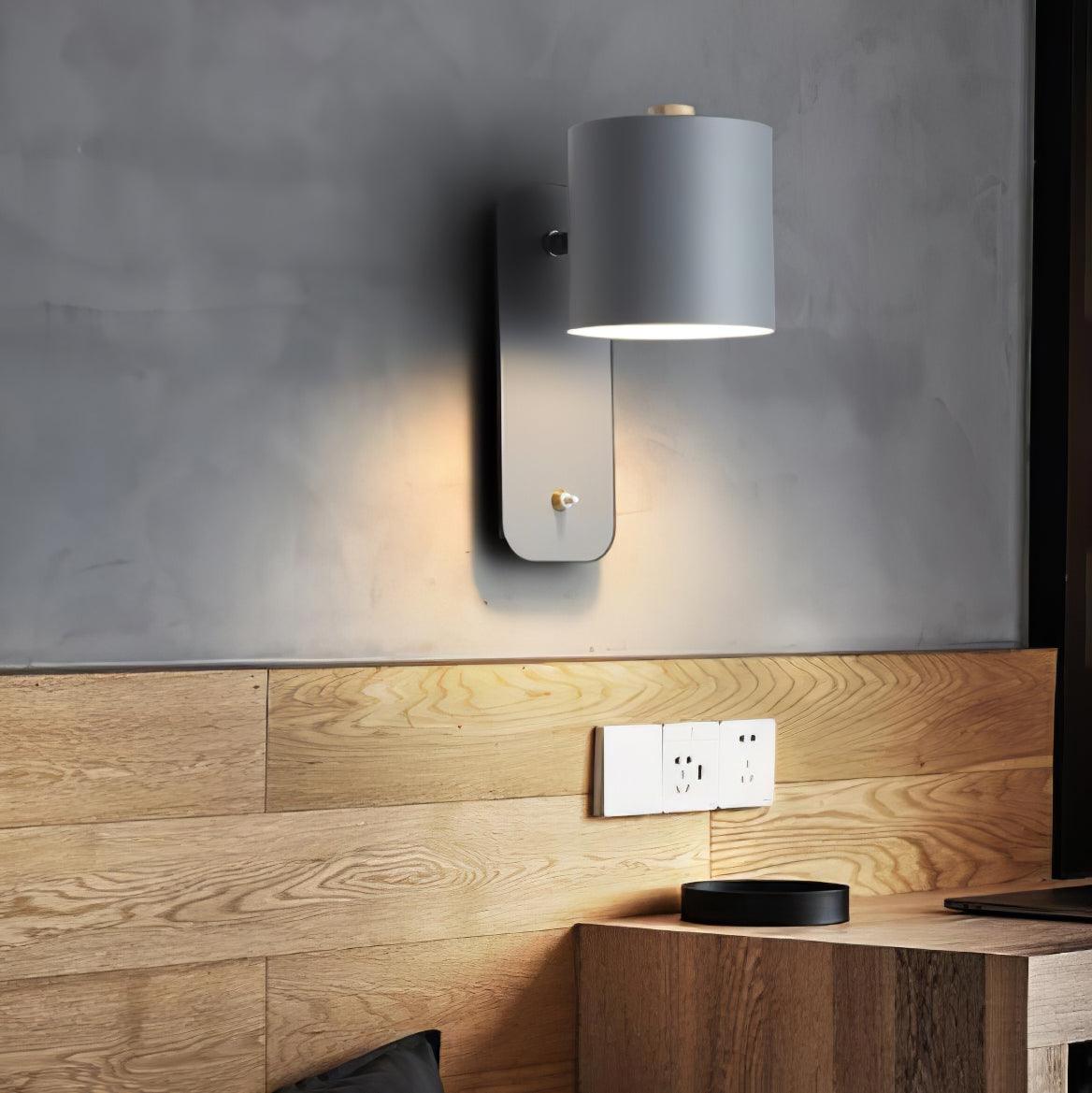 Væglampe, drejelig cylindergardin, E26/E27, metal, mat finish