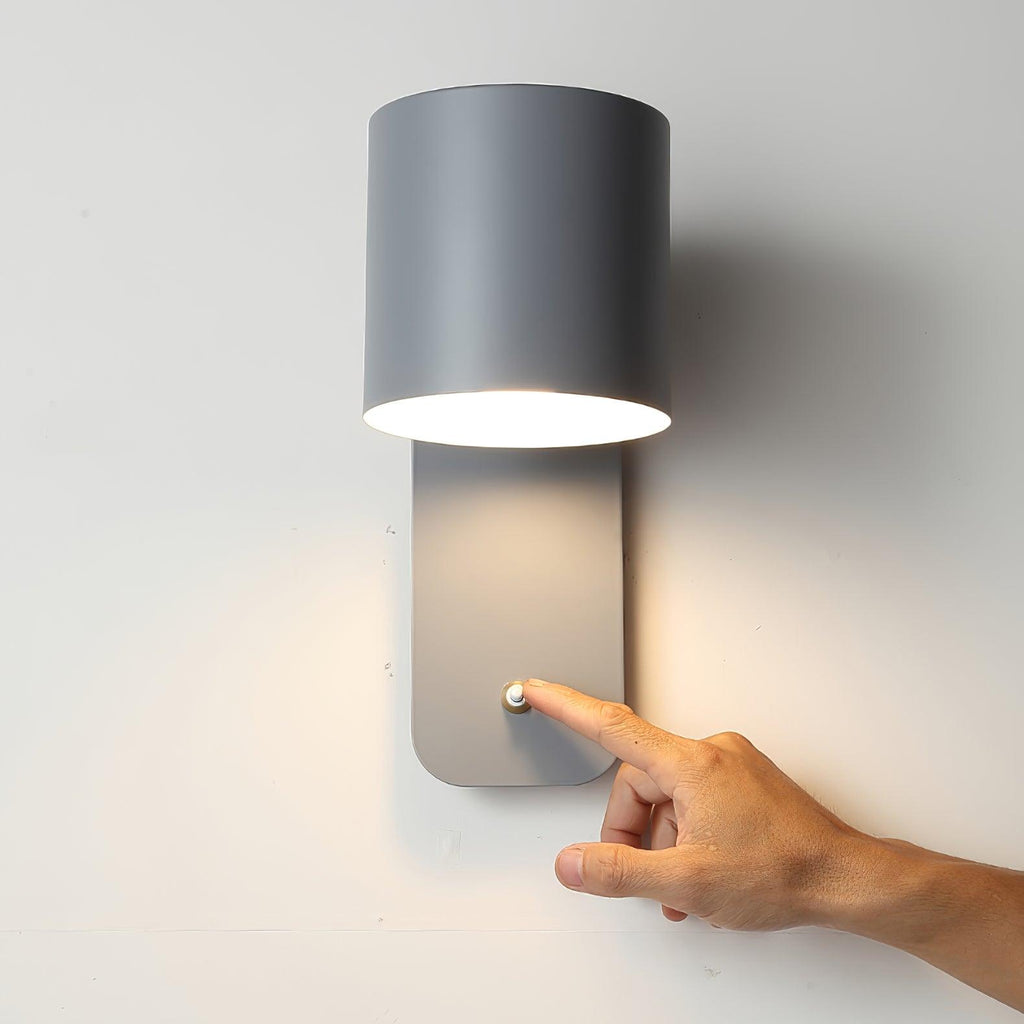 Væglampe, drejelig cylindergardin, E26/E27, metal, mat finish