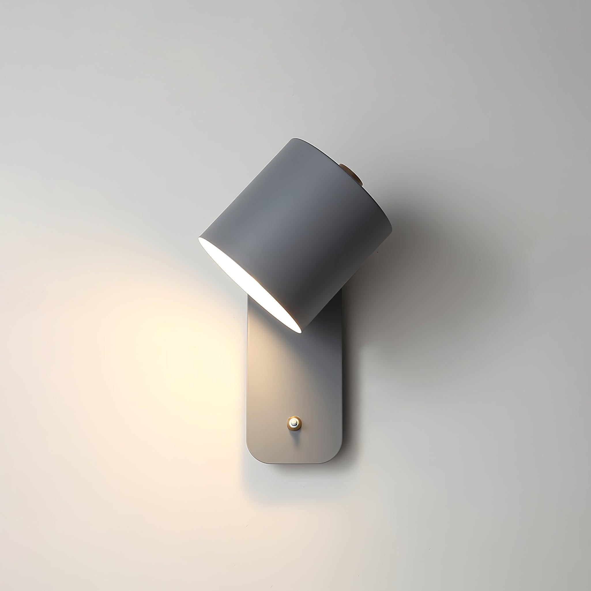 Væglampe, drejelig cylindergardin, E26/E27, metal, mat finish