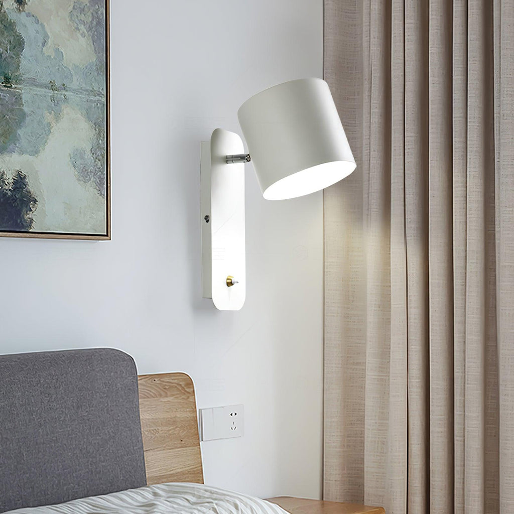 Væglampe, drejelig cylindergardin, E26/E27, metal, mat finish