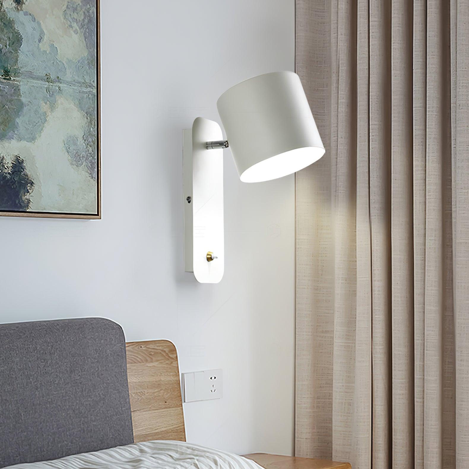 Væglampe, drejelig cylindergardin, E26/E27, metal, mat finish