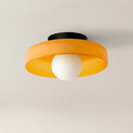 Circular Ceiling Light Glass Shade And 12-Inch Flush Mount