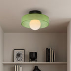 Circular Ceiling Light Glass Shade And 12-Inch Flush Mount