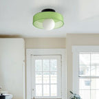 Circular Ceiling Light Glass Shade And 12-Inch Flush Mount