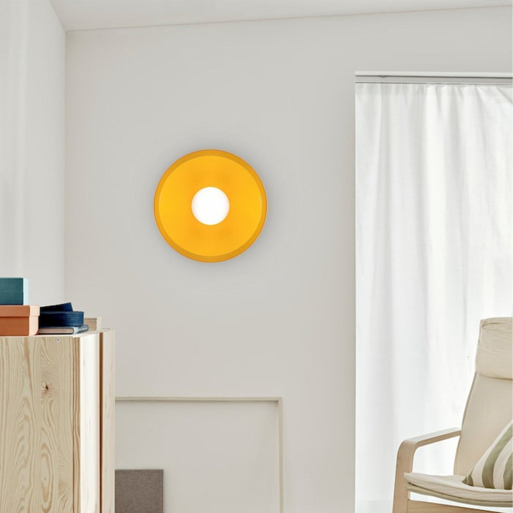 Circular Ceiling Light Glass Shade And 12-Inch Flush Mount