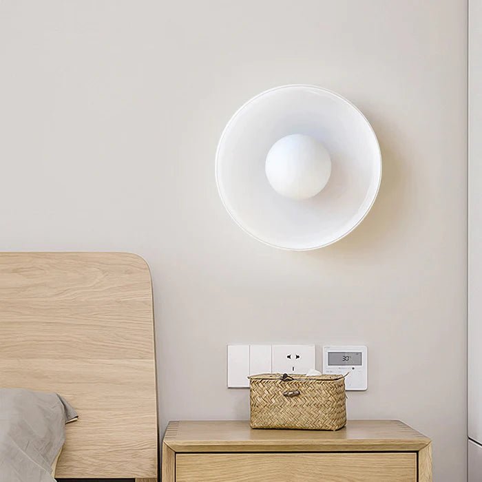 Circular Ceiling Light Glass Shade And 12-Inch Flush Mount