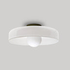 Circular Ceiling Light Glass Shade And 12-Inch Flush Mount