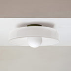 Circular Ceiling Light Glass Shade And 12-Inch Flush Mount