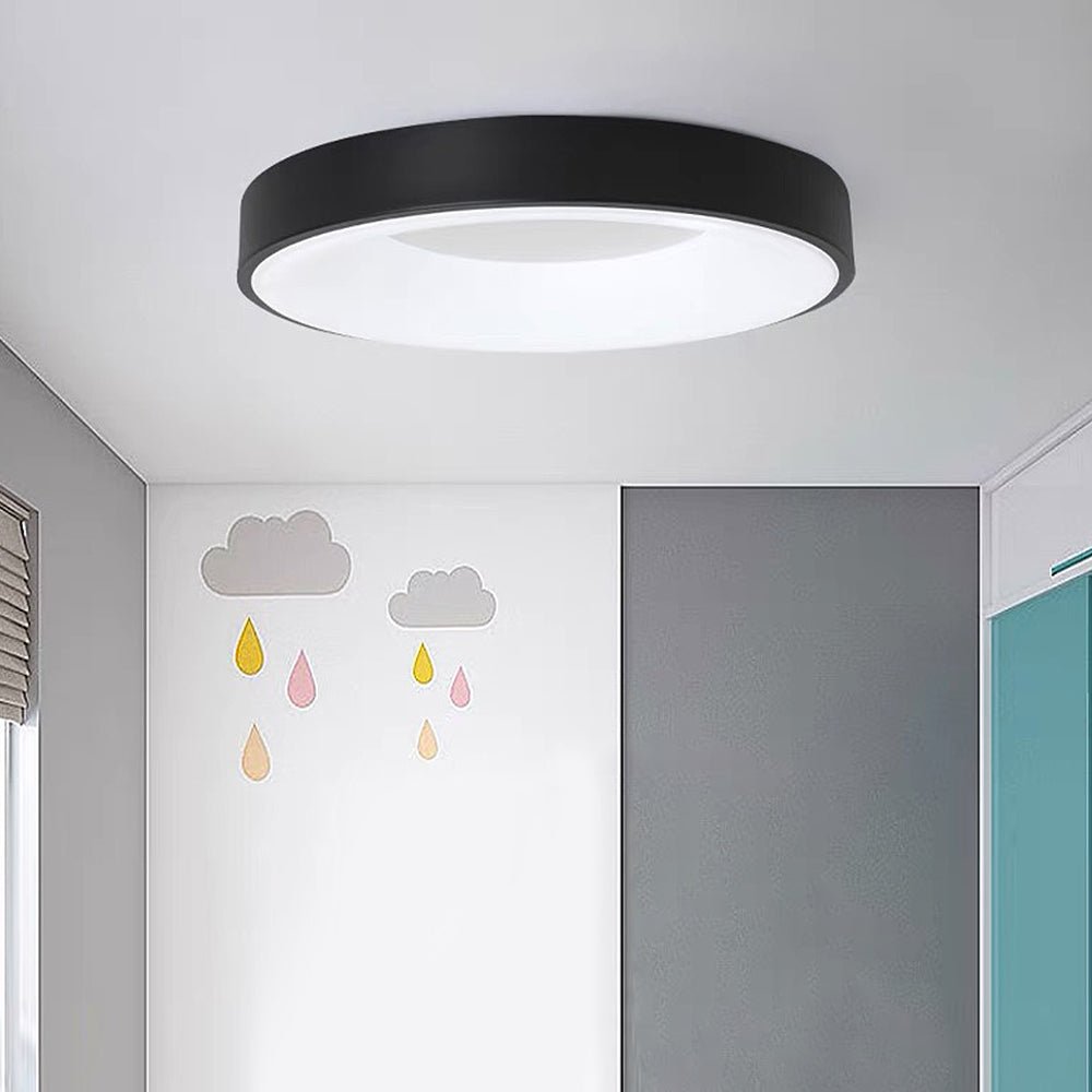 Circular Flush Mount Ceiling Light With Diffuser, 12 Inch Diameter