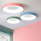 Circular Flush Mount Ceiling Light With Diffuser, 12 Inch Diameter