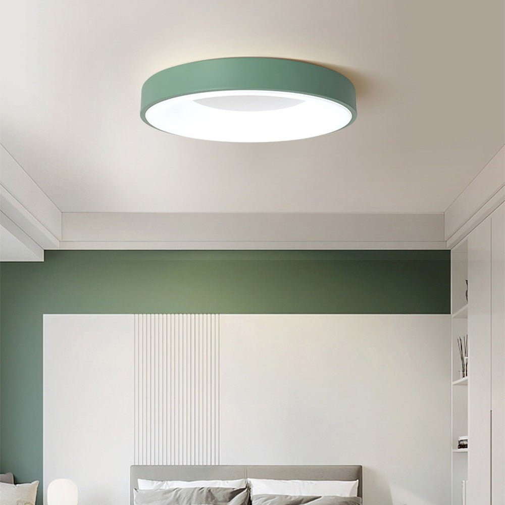 Circular Flush Mount Ceiling Light With Diffuser, 12 Inch Diameter