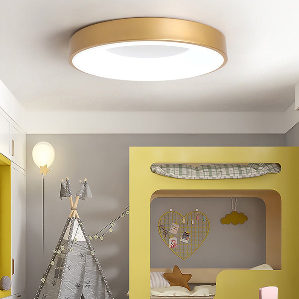 Circular Flush Mount Ceiling Light With Diffuser, 12 Inch Diameter