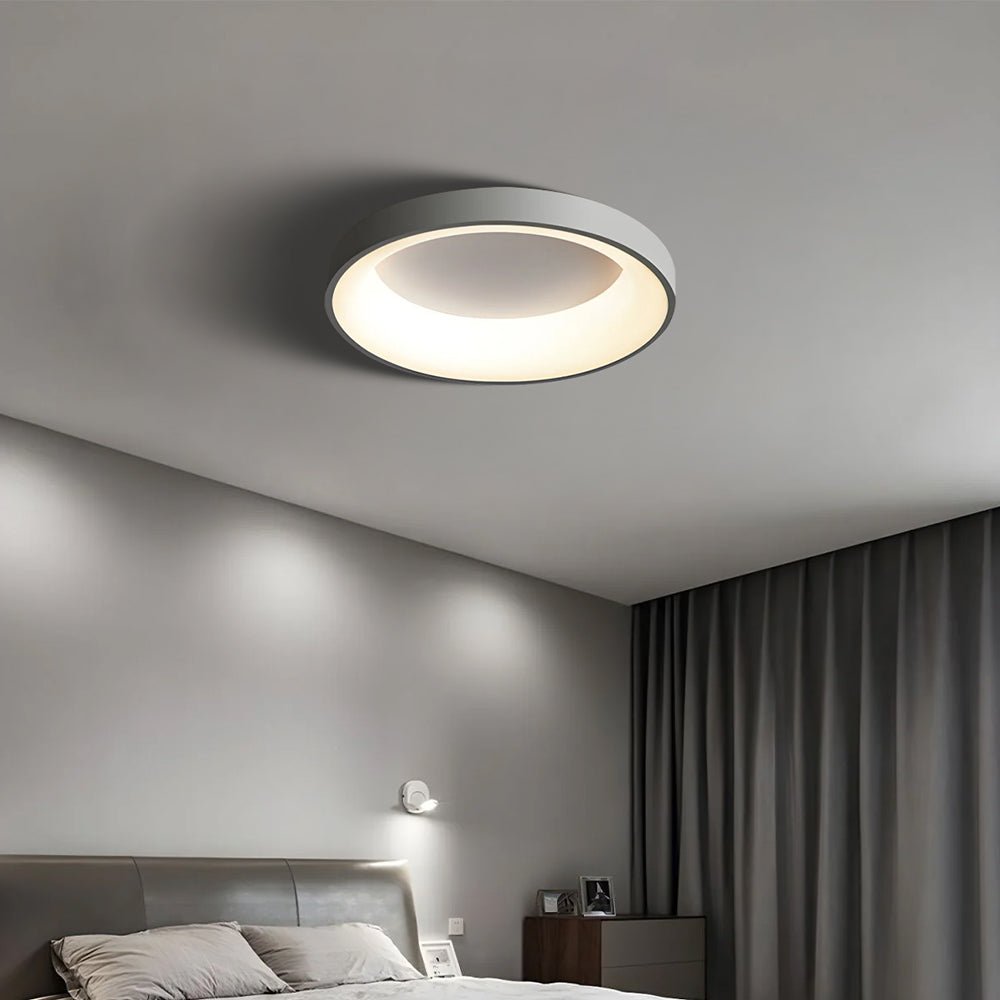 Circular Flush Mount Ceiling Light With Diffuser, 12 Inch Diameter