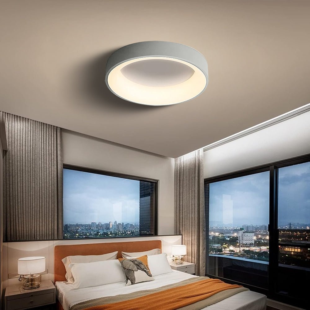 Circular Flush Mount Ceiling Light With Diffuser, 12 Inch Diameter