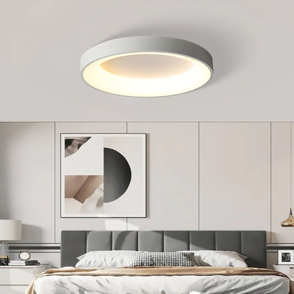 Circular Flush Mount Ceiling Light With Diffuser, 12 Inch Diameter