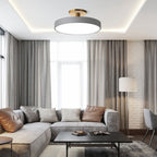 Metal Frame Round Ceiling Light, 12-Inch Diameter Flush Mount