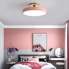 Metal Frame Round Ceiling Light, 12-Inch Diameter Flush Mount