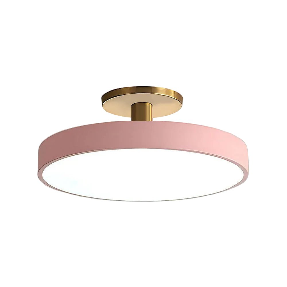 Metal Frame Round Ceiling Light, 12-Inch Diameter Flush Mount