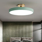 Metal Frame Round Ceiling Light, 12-Inch Diameter Flush Mount