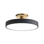 Metal Frame Round Ceiling Light, 12-Inch Diameter Flush Mount