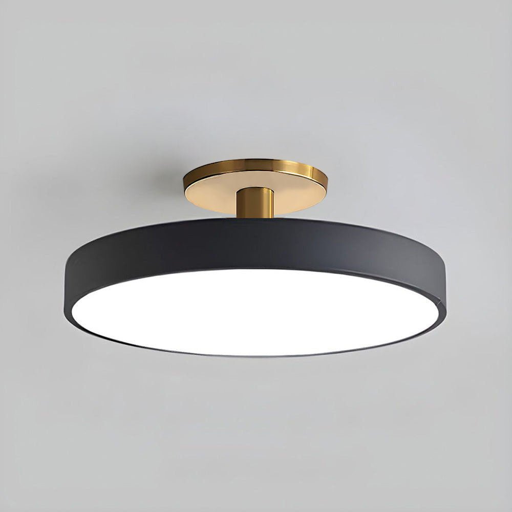 Metal Frame Round Ceiling Light, 12-Inch Diameter Flush Mount