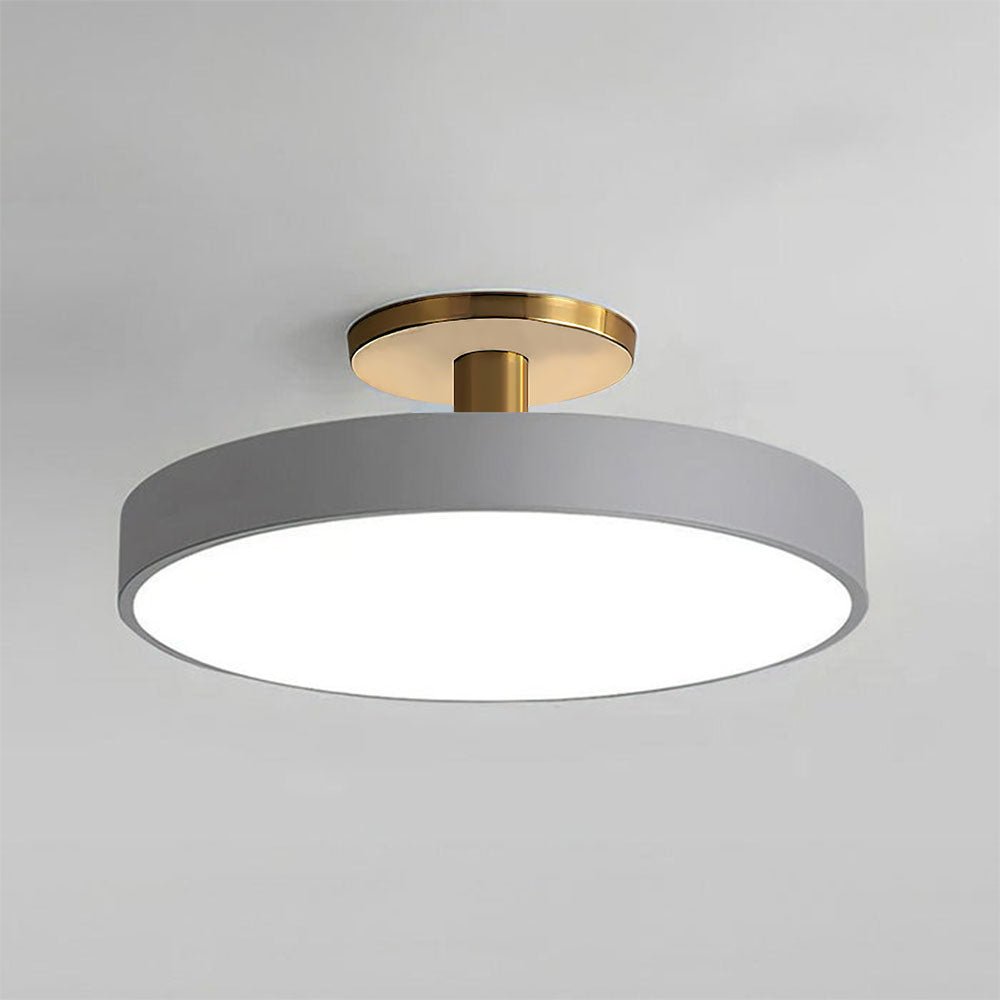 Metal Frame Round Ceiling Light, 12-Inch Diameter Flush Mount