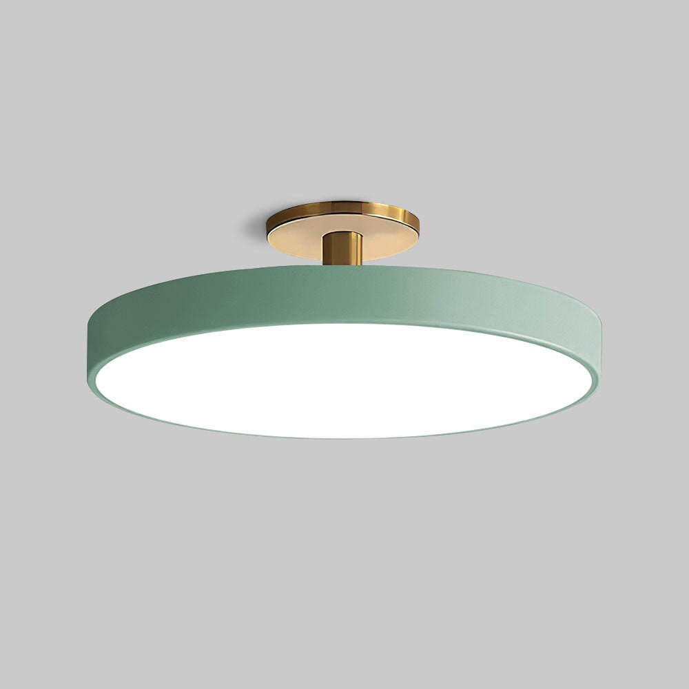 Metal Frame Round Ceiling Light, 12-Inch Diameter Flush Mount