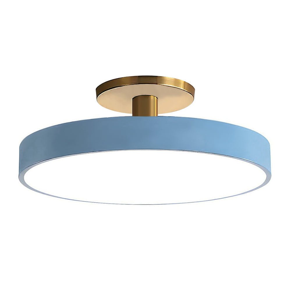 Metal Frame Round Ceiling Light, 12-Inch Diameter Flush Mount