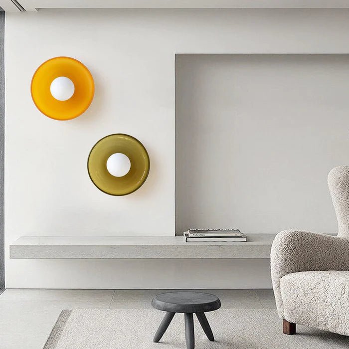 12-Inch Circular Ceiling Light With Translucent Shade Flush Mount