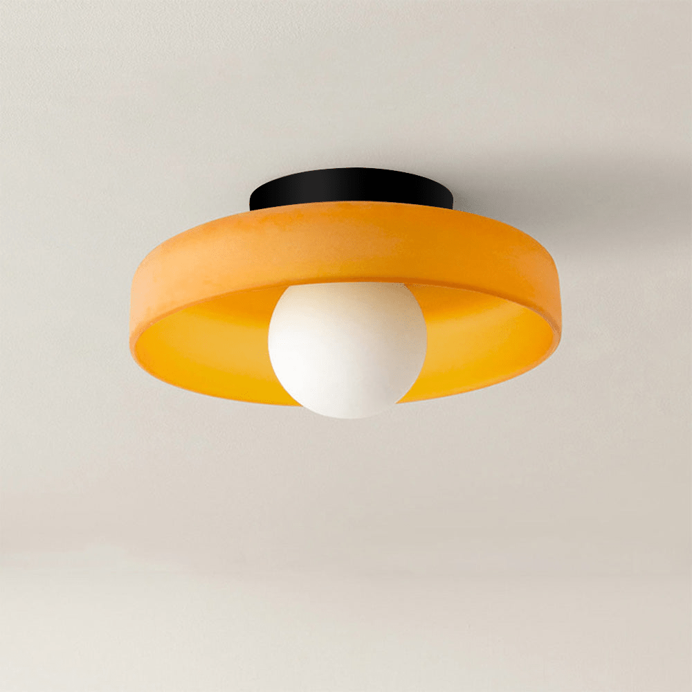 12-Inch Circular Ceiling Light With Translucent Shade Flush Mount