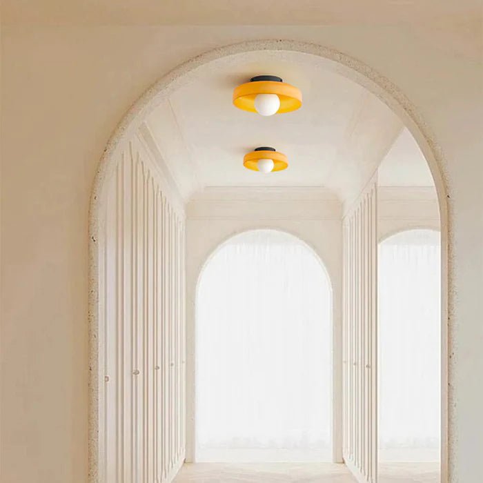 12-Inch Circular Ceiling Light With Translucent Shade Flush Mount