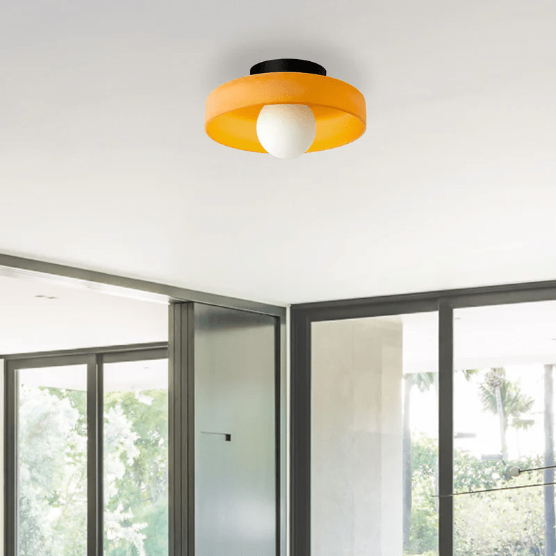 12-Inch Circular Ceiling Light With Translucent Shade Flush Mount