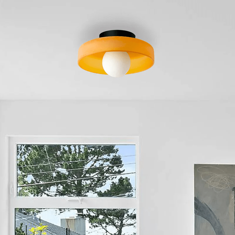 12-Inch Circular Ceiling Light With Translucent Shade Flush Mount