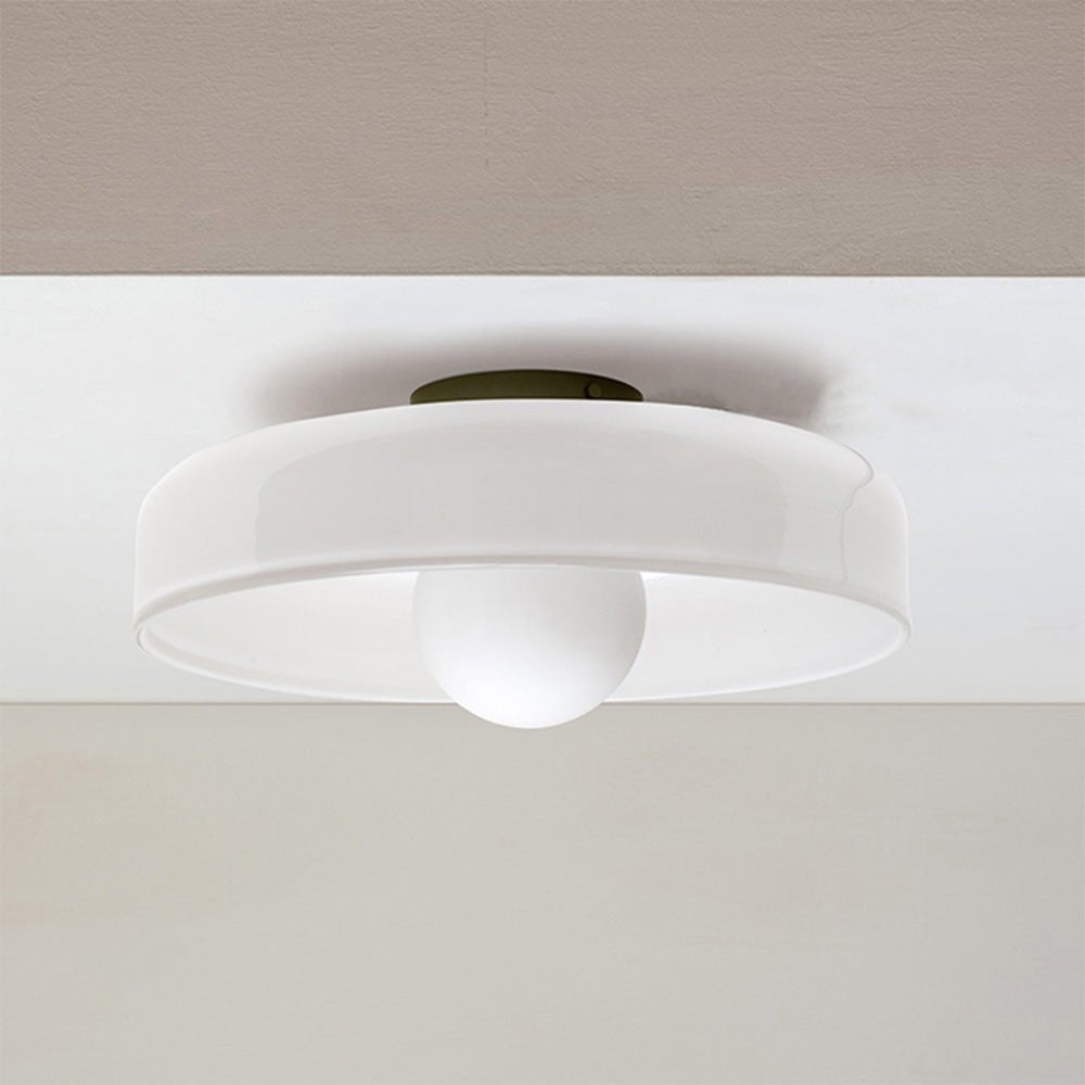 12-Inch Circular Ceiling Light With Translucent Shade Flush Mount