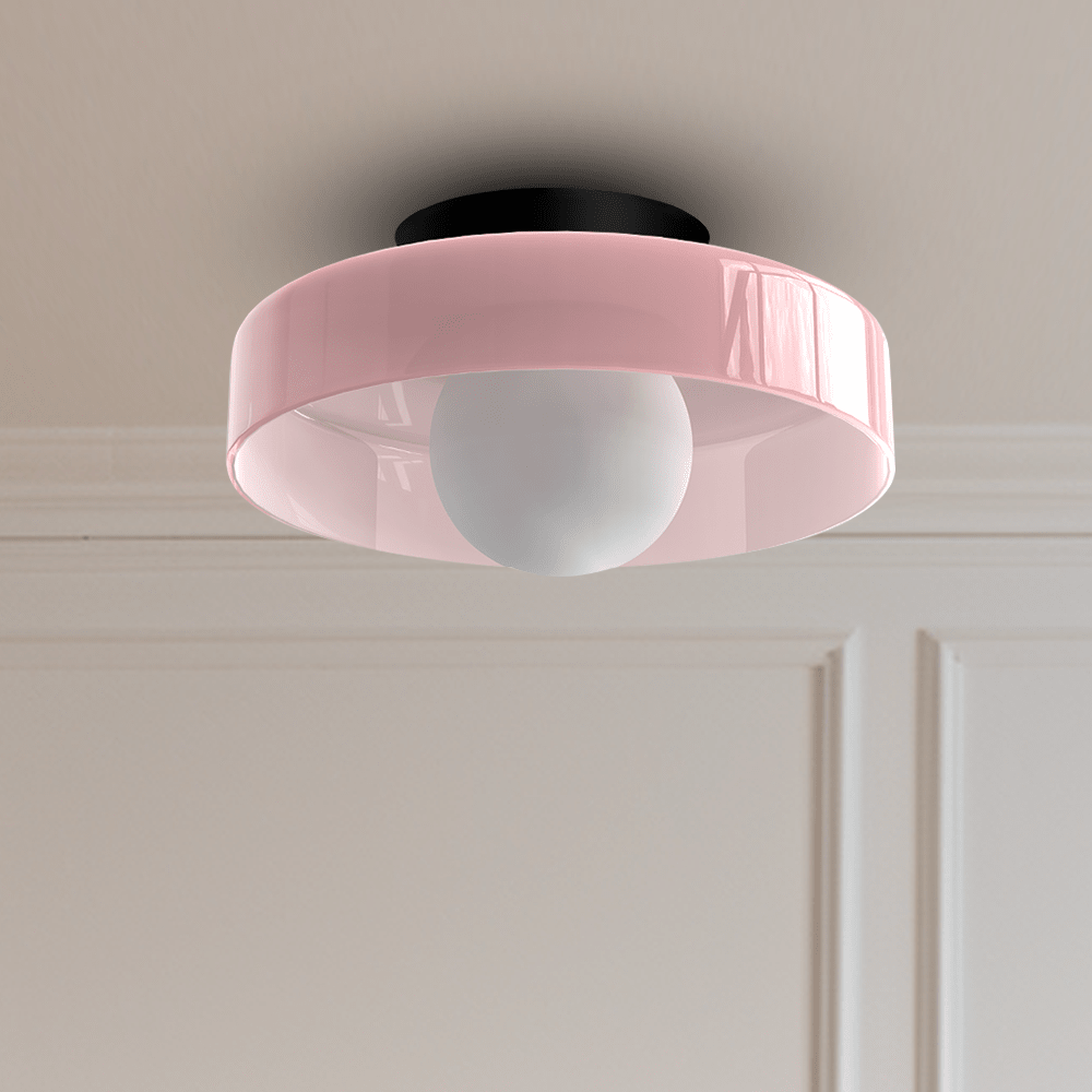 12-Inch Circular Ceiling Light With Translucent Shade Flush Mount