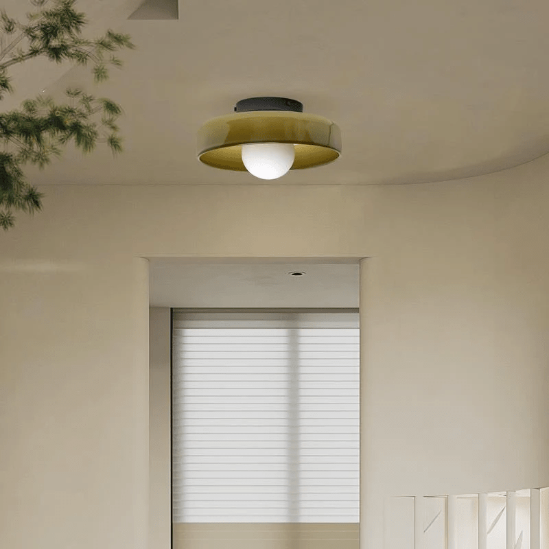 12-Inch Circular Ceiling Light With Translucent Shade Flush Mount