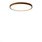 12 Inch Diameter Round Ceiling Light With Wood Trim, Flush Mount