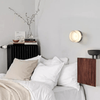 Round Glass Wall Sconce With Aluminum Body And Glass Shade Single Light