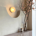 Round Glass Wall Sconce With Aluminum Body And Glass Shade Single Light