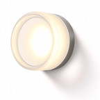 Round Glass Wall Sconce With Aluminum Body And Glass Shade Single Light