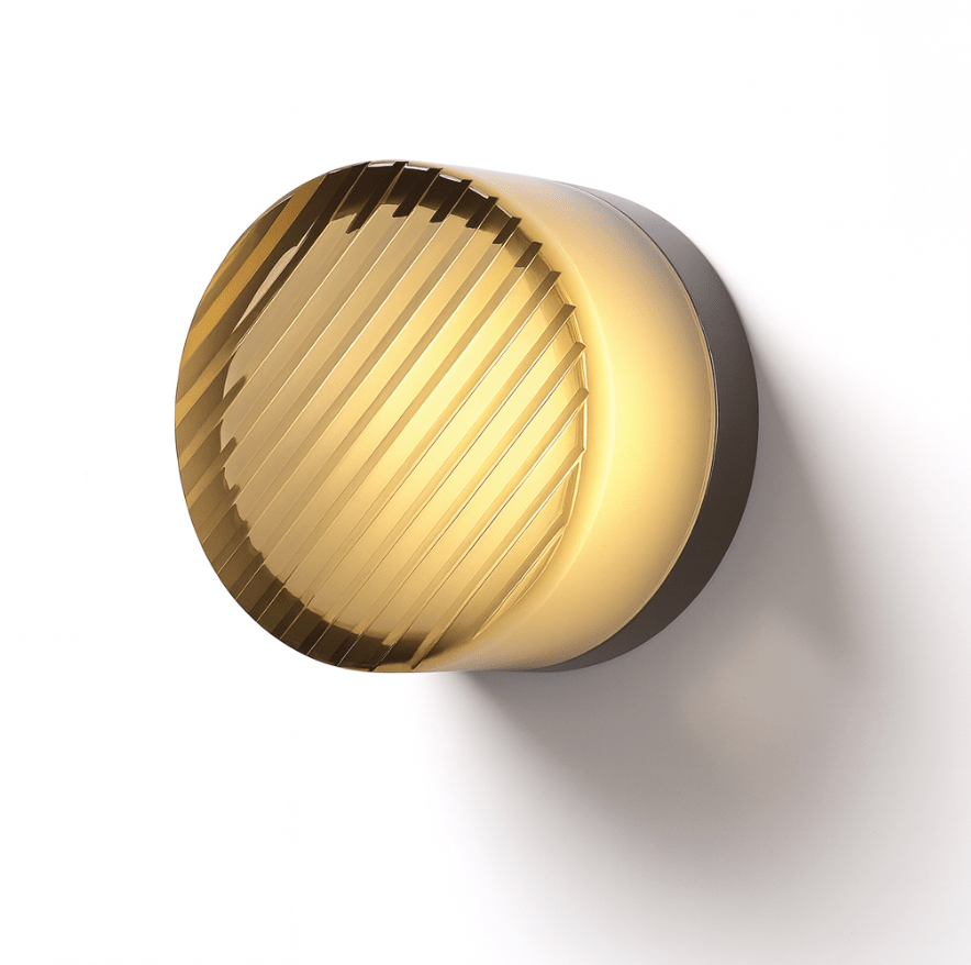 Round Glass Wall Sconce With Aluminum Body And Glass Shade Single Light