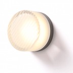 Round Glass Wall Sconce With Aluminum Body And Glass Shade Single Light