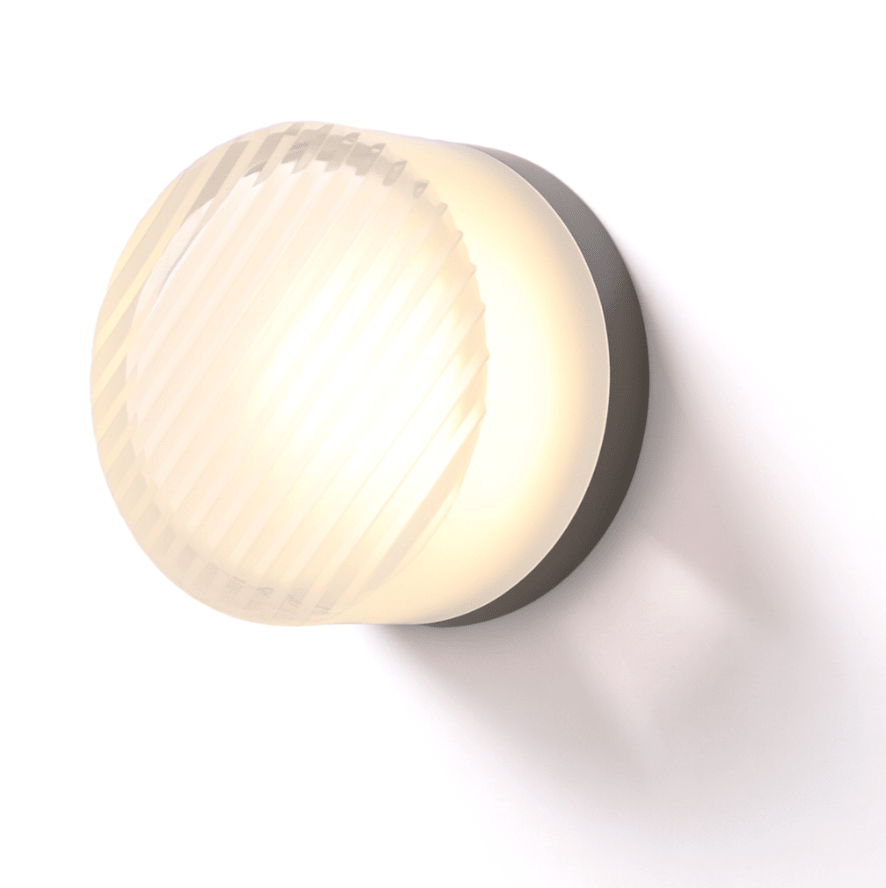 Round Glass Wall Sconce With Aluminum Body And Glass Shade Single Light