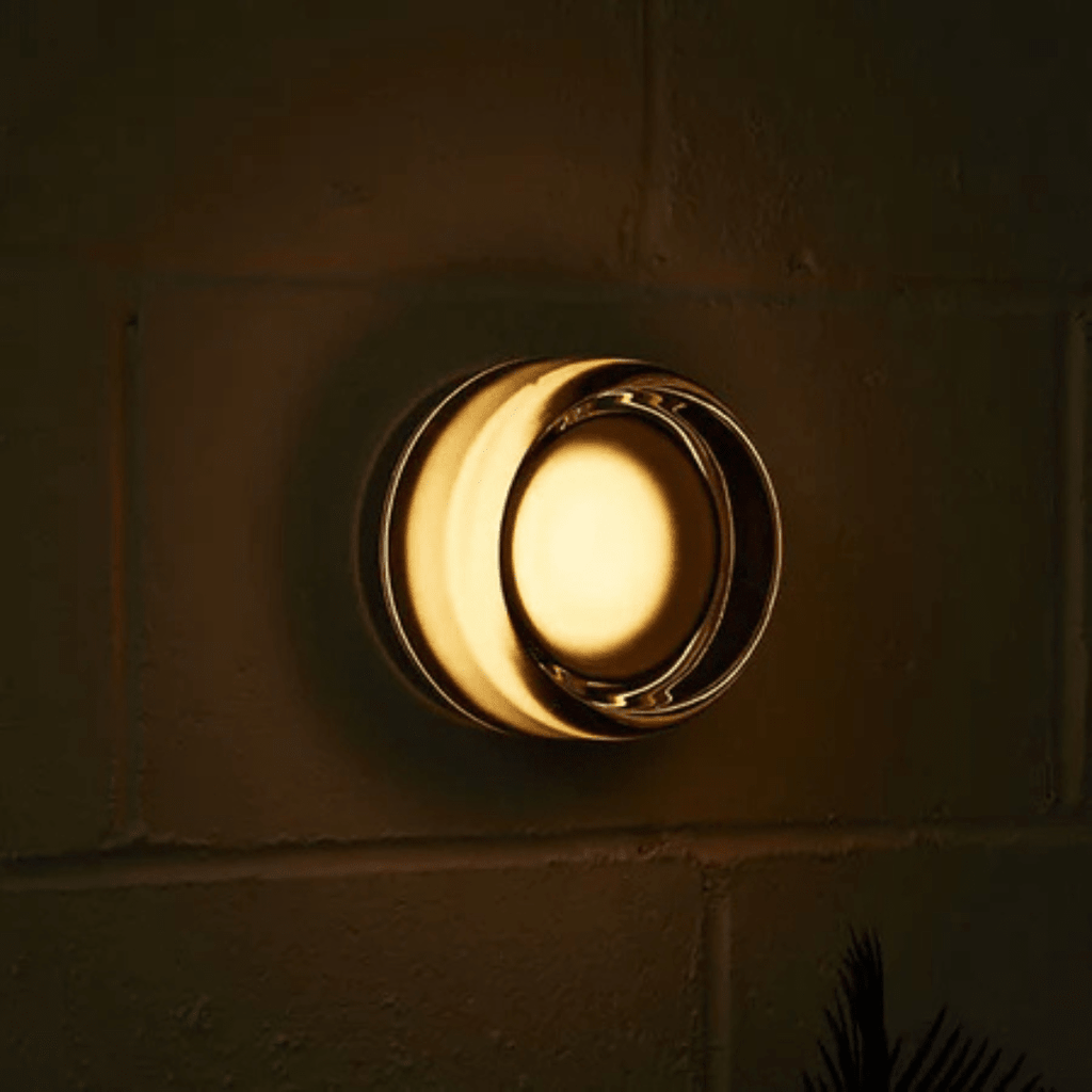 Round Glass Wall Sconce With Aluminum Body And Glass Shade Single Light