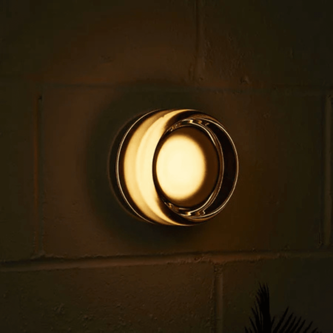Round Glass Wall Sconce With Aluminum Body And Glass Shade Single Light