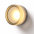 Round Glass Wall Sconce With Aluminum Body And Glass Shade Single Light
