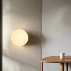 Round Glass LED Wall Sconce Minimalist One Light Fixture For Modern Interiors