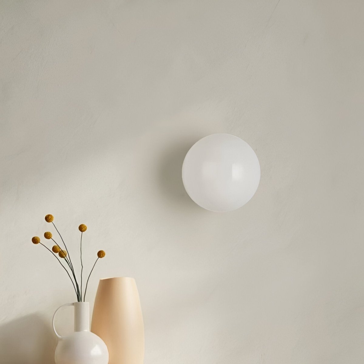 Round Glass LED Wall Sconce Minimalist One Light Fixture For Modern Interiors