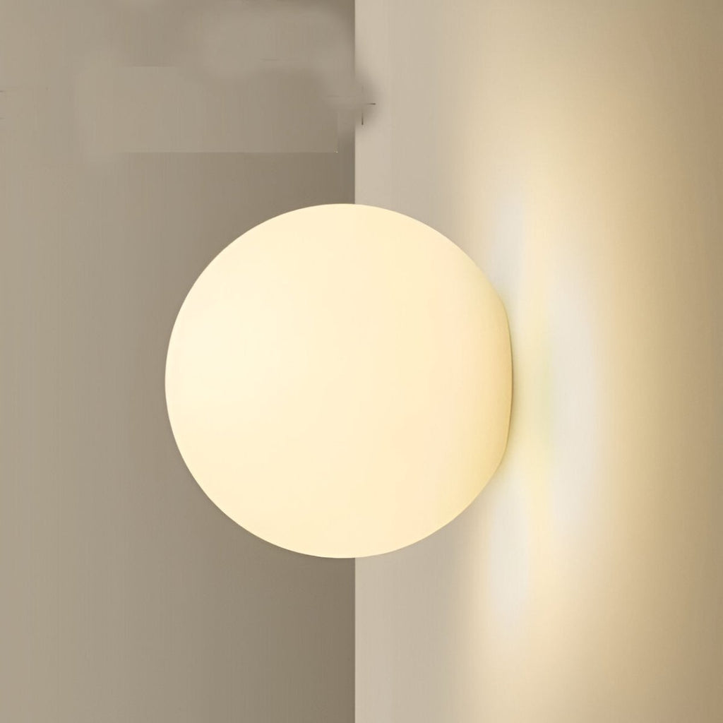 Round Glass LED Wall Sconce Minimalist One Light Fixture For Modern Interiors