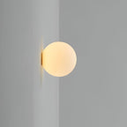 Round Glass LED Wall Sconce Minimalist One Light Fixture For Modern Interiors